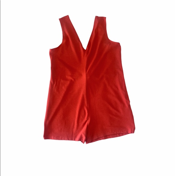 BCBGeneration Orange Waist Tie Romper - Picture 3 of 4